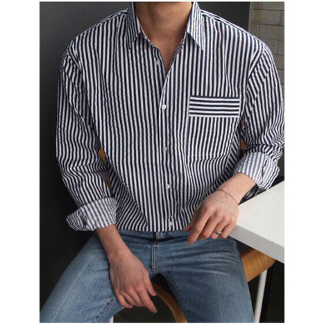 laine 기획 COS카라셔츠 6color(화이트.네이비.인디핑크.브라운.네이비스트라이프.베이지스트라이프) 남자 셔츠 카라셔츠